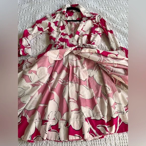 Diane Von Furstenberg Pink and white Floral Wrap Dress- beautiful! - Picture 7 of 10